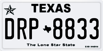 TX license plate DRP8833