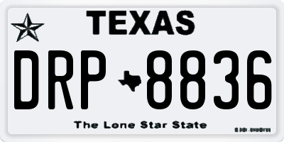 TX license plate DRP8836