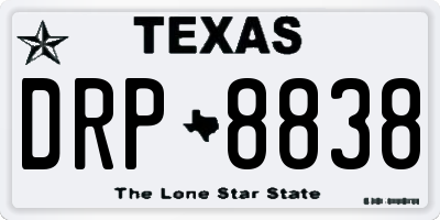 TX license plate DRP8838