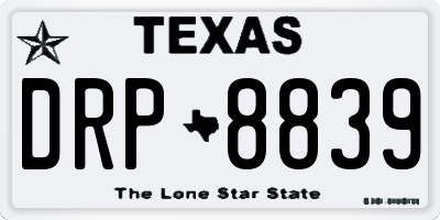 TX license plate DRP8839