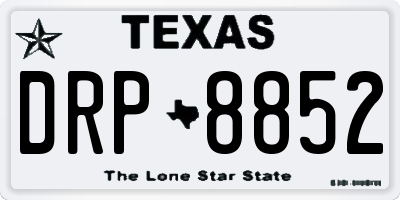 TX license plate DRP8852