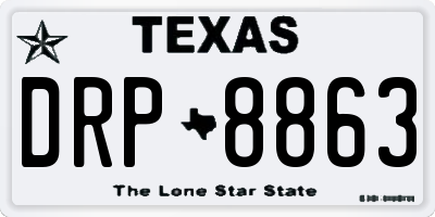 TX license plate DRP8863