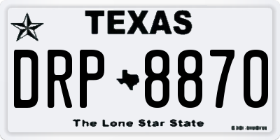 TX license plate DRP8870