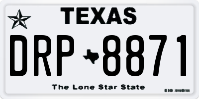 TX license plate DRP8871