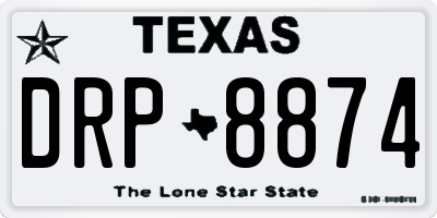 TX license plate DRP8874