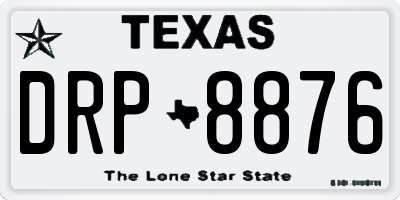 TX license plate DRP8876