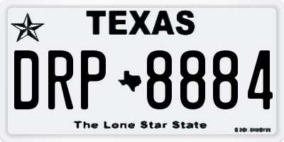TX license plate DRP8884