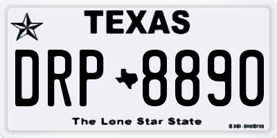 TX license plate DRP8890