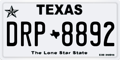 TX license plate DRP8892