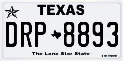 TX license plate DRP8893