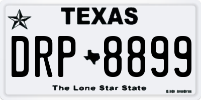 TX license plate DRP8899