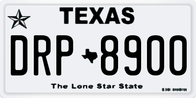 TX license plate DRP8900