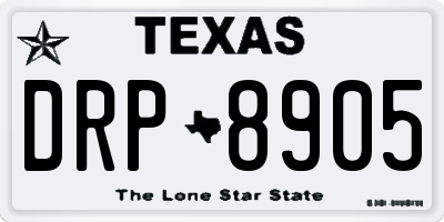 TX license plate DRP8905