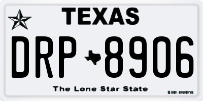 TX license plate DRP8906