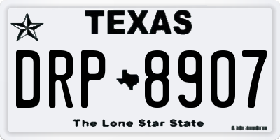 TX license plate DRP8907