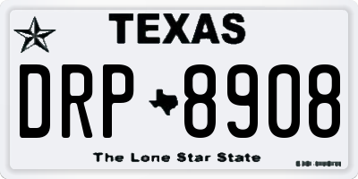 TX license plate DRP8908