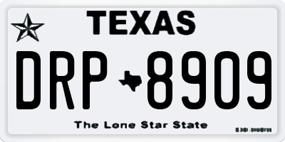 TX license plate DRP8909