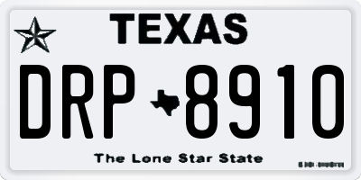 TX license plate DRP8910