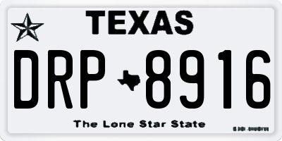 TX license plate DRP8916
