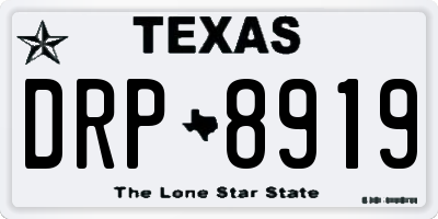 TX license plate DRP8919