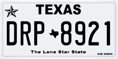 TX license plate DRP8921