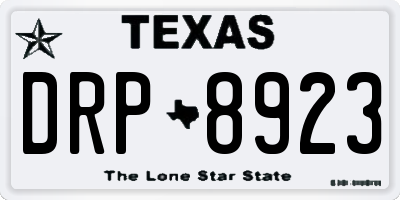 TX license plate DRP8923
