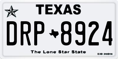 TX license plate DRP8924