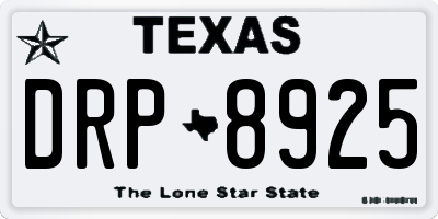 TX license plate DRP8925