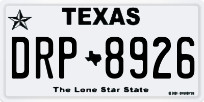 TX license plate DRP8926