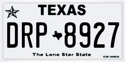 TX license plate DRP8927