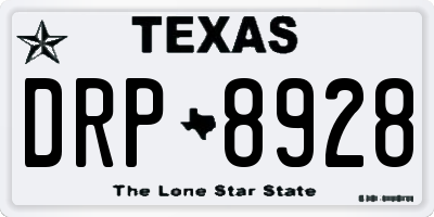 TX license plate DRP8928