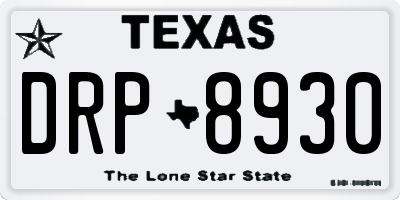 TX license plate DRP8930