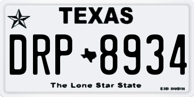 TX license plate DRP8934
