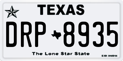TX license plate DRP8935