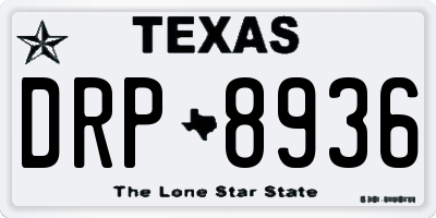 TX license plate DRP8936