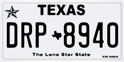 TX license plate DRP8940