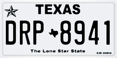 TX license plate DRP8941