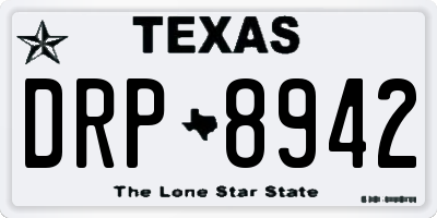 TX license plate DRP8942