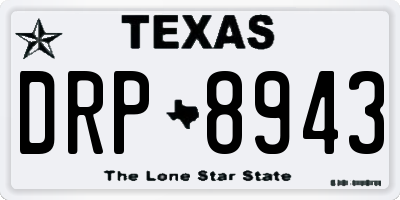 TX license plate DRP8943