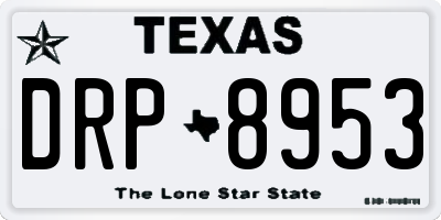 TX license plate DRP8953