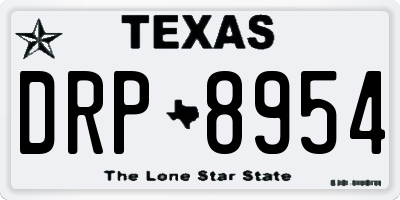 TX license plate DRP8954