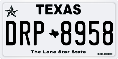 TX license plate DRP8958
