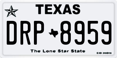 TX license plate DRP8959