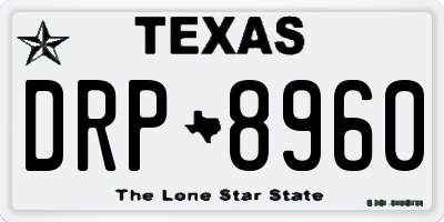 TX license plate DRP8960