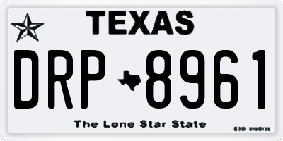 TX license plate DRP8961