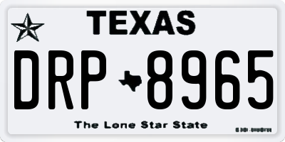 TX license plate DRP8965