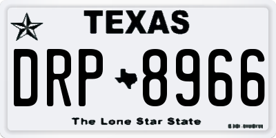 TX license plate DRP8966