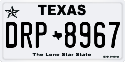TX license plate DRP8967