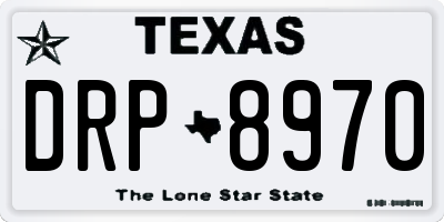 TX license plate DRP8970