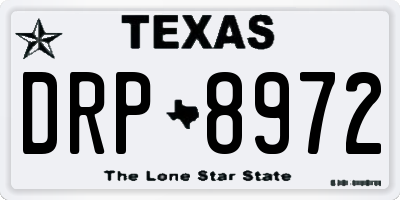 TX license plate DRP8972